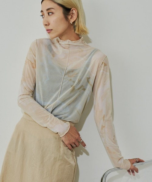 Auntie Rosa Holiday(アンティローザホリデー)の「アウトシームボトルネックプルオーバー(Tシャツ/カットソー・レディース・ベージュ/グレー・FREE)」の5枚目の写真