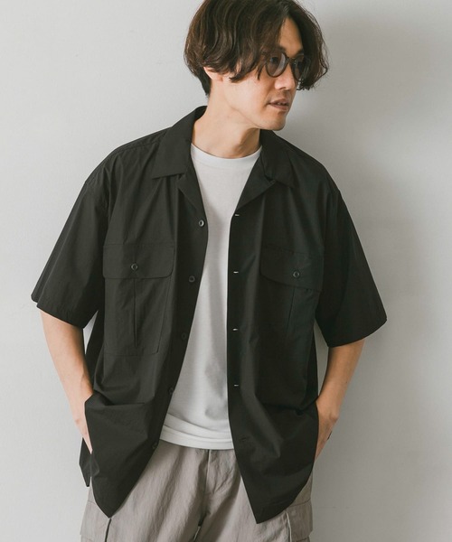 URBAN RESEARCH DOORS（アーバンリサーチドアーズ）の「ナイロンストレッチショートスリーブシャツ（シャツ/ブラウス・メンズ・オリーブ/ネイビー/ブラック・LARGE/MEDIUM）」の14枚目の写真