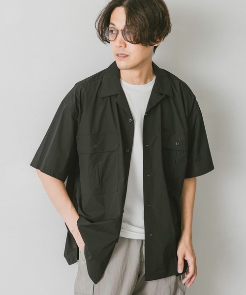 URBAN RESEARCH DOORS（アーバンリサーチドアーズ）の「ナイロンストレッチショートスリーブシャツ（シャツ/ブラウス・メンズ・オリーブ/ネイビー/ブラック・LARGE/MEDIUM）」の15枚目の写真