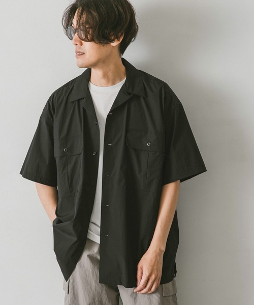 URBAN RESEARCH DOORS（アーバンリサーチドアーズ）の「ナイロンストレッチショートスリーブシャツ（シャツ/ブラウス・メンズ・オリーブ/ネイビー/ブラック・LARGE/MEDIUM）」の16枚目の写真