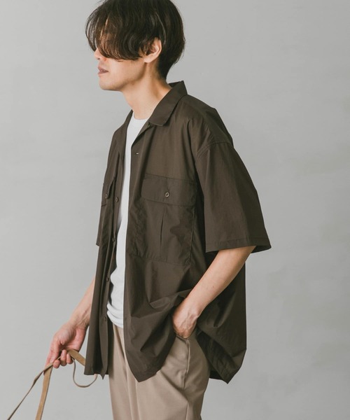 URBAN RESEARCH DOORS（アーバンリサーチドアーズ）の「ナイロンストレッチショートスリーブシャツ（シャツ/ブラウス・メンズ・オリーブ/ネイビー/ブラック・LARGE/MEDIUM）」の21枚目の写真