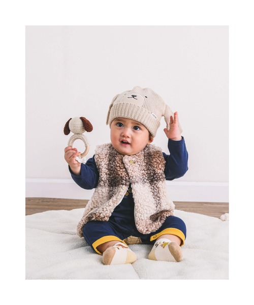 SLAP SLIP BABY（スラップスリップベビー）の「SLAPSLIPBABY/アニマルモチーフ刺繍ボアベストベビー(70~80cm)（ベスト・キッズ・オフホワイト/ピンク/ベージュ系その他・ONESIZE）」の17枚目の写真