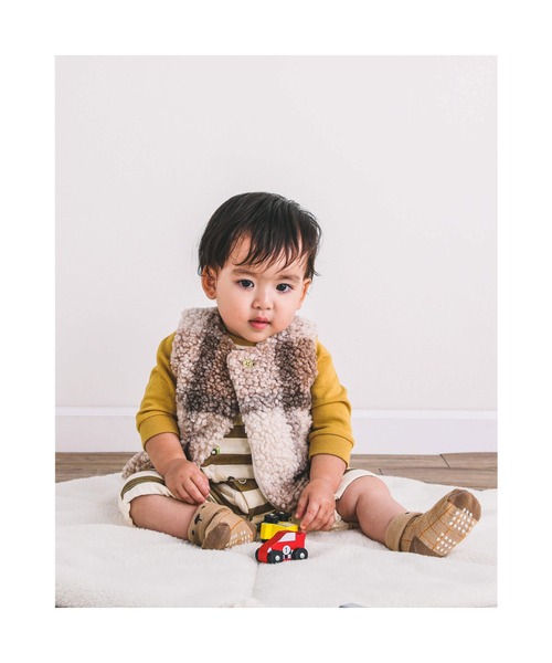 SLAP SLIP BABY（スラップスリップベビー）の「SLAPSLIPBABY/アニマルモチーフ刺繍ボアベストベビー(70~80cm)（ベスト・キッズ・オフホワイト/ピンク/ベージュ系その他・ONESIZE）」の10枚目の写真