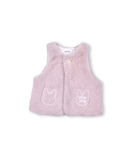 SLAP SLIP BABY（スラップスリップベビー）の「SLAPSLIPBABY/アニマルモチーフ刺繍ボアベストベビー(70~80cm)（ベスト・キッズ・オフホワイト/ピンク/ベージュ系その他・ONESIZE）」の18枚目の写真
