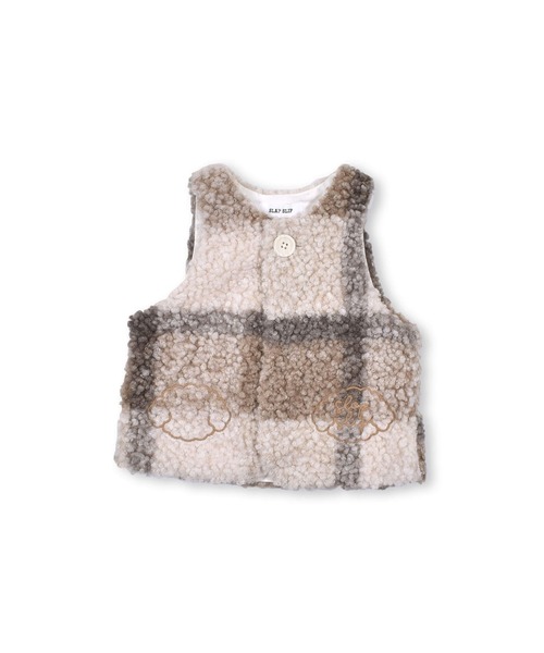 SLAP SLIP BABY（スラップスリップベビー）の「SLAPSLIPBABY/アニマルモチーフ刺繍ボアベストベビー(70~80cm)（ベスト・キッズ・オフホワイト/ピンク/ベージュ系その他・ONESIZE）」の16枚目の写真