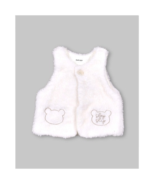 SLAP SLIP BABY（スラップスリップベビー）の「SLAPSLIPBABY/アニマルモチーフ刺繍ボアベストベビー(70~80cm)（ベスト・キッズ・オフホワイト/ピンク/ベージュ系その他・ONESIZE）」の13枚目の写真