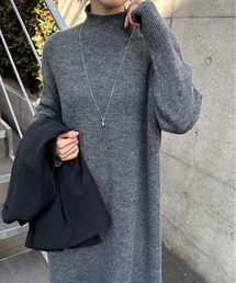 COLLAGE GALLARDAGALANTE | 人気のアルパカタッチシリーズ/バックスリットニットワンピース/オンライン限定/手洗い可(ワンピース)