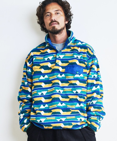 COMMON WARE（コモンウェアー）の「COMMONWARE:OUTDOOR FLEESE SNAP SHIRTS/フリース スタンド スナップシャツ（ミリタリージャケット・メンズ・グリーン/ブラック/オートミール/モカ・L/M）」の19枚目の写真