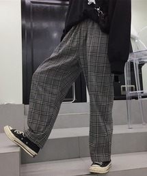 【genxder】ユニセックスチェック柄カーゴパンツ