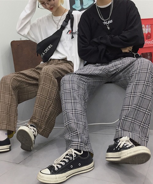 GENXDER（ノンジェンダー）の「【genxder】ユニセックスチェック柄カーゴパンツ（カーゴパンツ・メンズ・ベージュ/グレー・LARGE/MEDIUM/X-LARGE）」の10枚目の写真