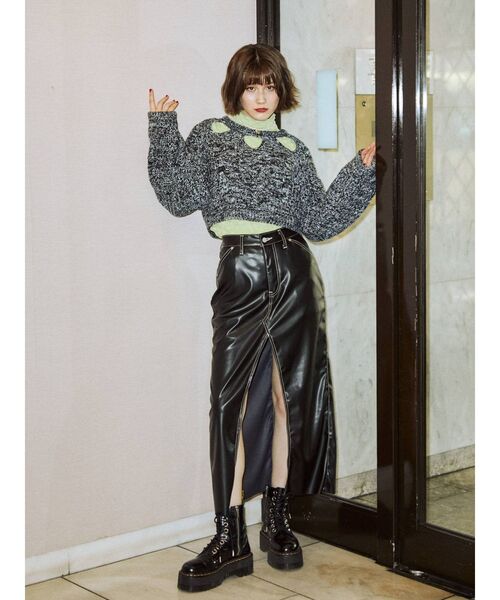 jouetie（ジュエティ）の「スリットロングスカパン（スカート・レディース・クリア/ライトブルー/ブラック・SMALL/MEDIUM）」の5枚目の写真