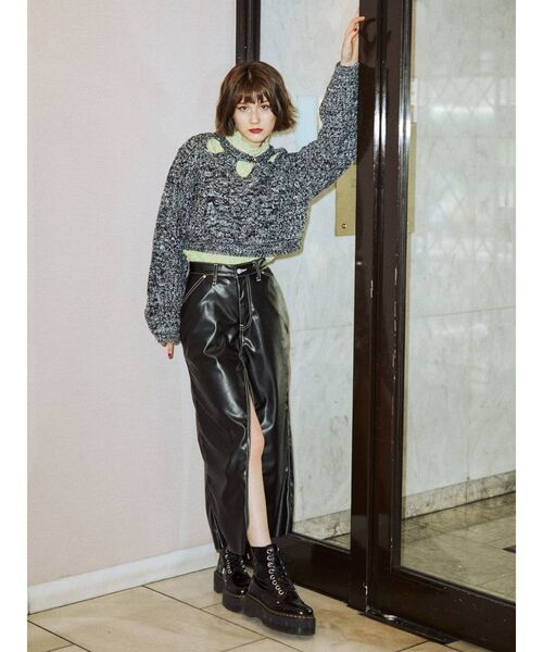 jouetie（ジュエティ）の「スリットロングスカパン（スカート・レディース・クリア/ライトブルー/ブラック・SMALL/MEDIUM）」の6枚目の写真