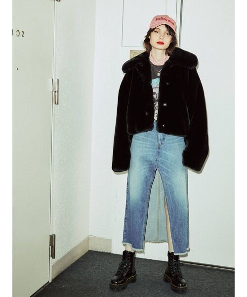 jouetie（ジュエティ）の「スリットロングスカパン（スカート・レディース・クリア/ライトブルー/ブラック・SMALL/MEDIUM）」の13枚目の写真