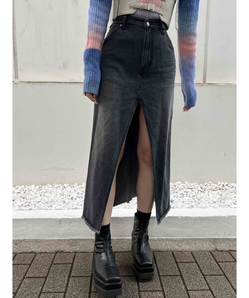 jouetie（ジュエティ）の「スリットロングスカパン（スカート・レディース・クリア/ライトブルー/ブラック・SMALL/MEDIUM）」の20枚目の写真