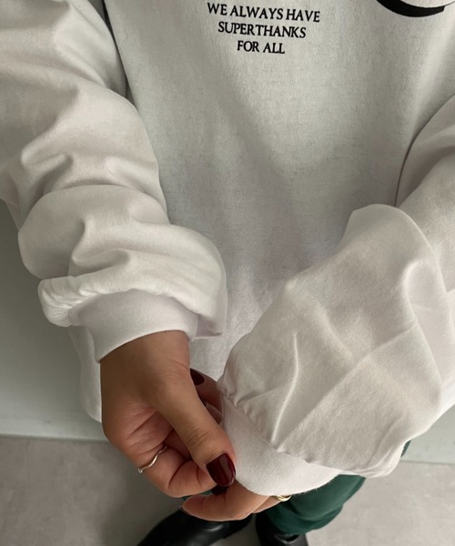 SUPERTHANKS(スーパーサンクス)の「【SUPERTHANKS / スーパーサンクス】DRAMATIC LONG SLEEVE Tシャツ(Tシャツ/カットソー・レディース・ホワイト/ブラック・SMALL)」の12枚目の写真
