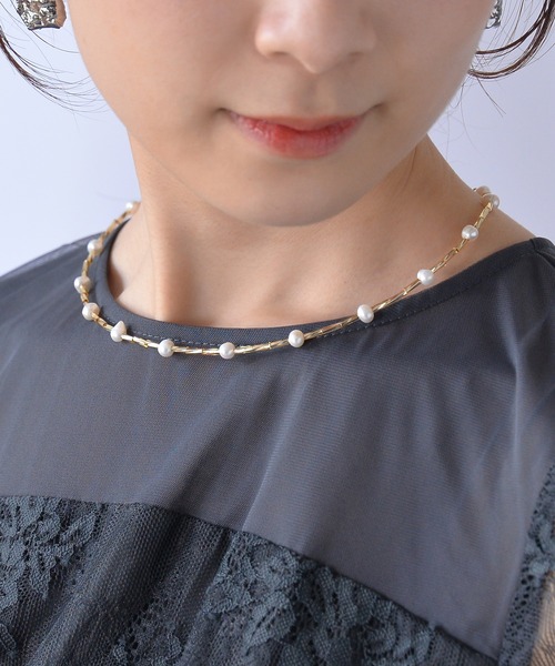 Monocoro toppi（モノコロトッピ）の「バロックパール ビーズ ネックレス（ネックレス・レディース・ゴールド/シルバー・フリー）」の11枚目の写真