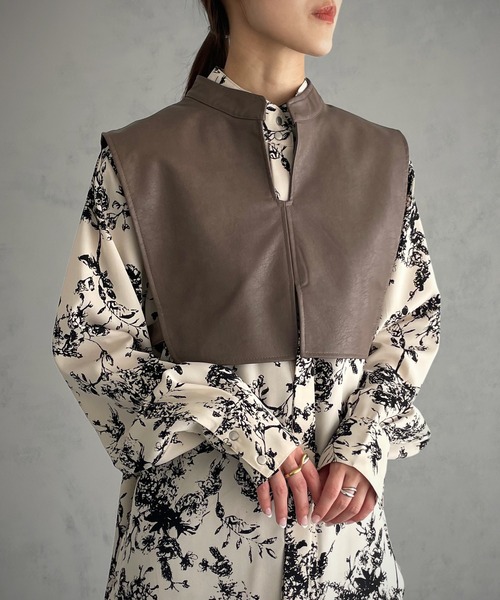 &g'aime（アンジェム）の「【&g’aime】レザーショートベスト（ベスト・レディース・ブラック/ブラウン/グレイッシュベージュ・FREE）」の22枚目の写真