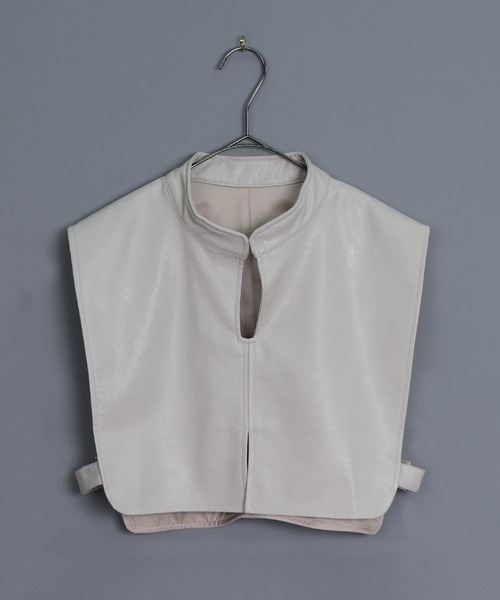 &g'aime（アンジェム）の「【&g’aime】レザーショートベスト（ベスト・レディース・ブラック/ブラウン/グレイッシュベージュ・FREE）」の6枚目の写真