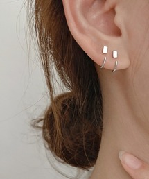 Fun & Daily | F&D : スモールスクエアサークルピアス(ピアス(両耳用))
