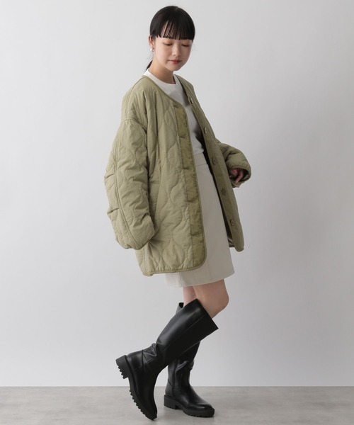 LOWRYS FARM（ローリーズファーム）の「キルティングブルゾン　287159（ブルゾン・レディース・ブラック/ベージュ/カーキ/アイボリー・FREE）」の6枚目の写真