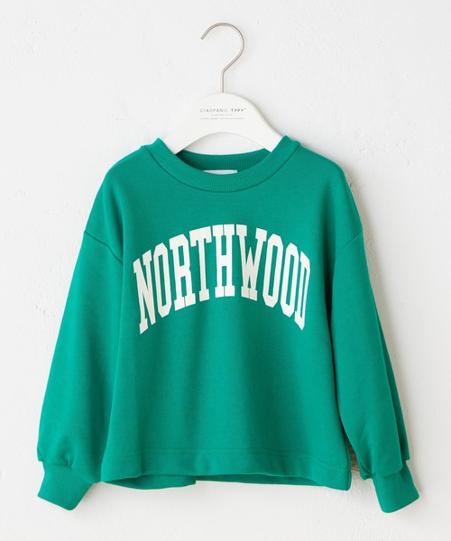 CIAOPANIC TYPY（チャオパニックティピー）の「□【2点セット】ボアベスト×クロップドカレッジプリントスウェット（スウェット・キッズ・チャコールグレー/アイボリー/グリーン・XL/XXL/L/M/S）」の12枚目の写真