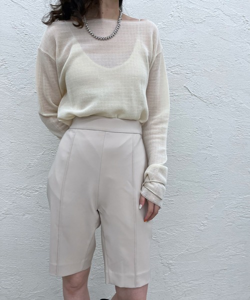 mystic(ミスティック)の「【サイズ展開あり】スリムハーフパンツ(その他パンツ・レディース・アイボリー/ブラック・1/2)」の5枚目の写真