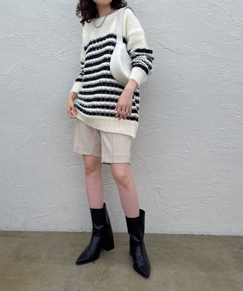 mystic(ミスティック)の「【サイズ展開あり】スリムハーフパンツ(その他パンツ・レディース・アイボリー/ブラック・1/2)」の12枚目の写真
