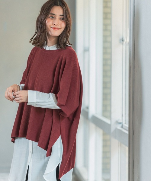 LEPSIM(レプシィム)の「14ゲージ満たされニットポンチョ 294932(ニット/セーター・レディース・ブラック/グレイッシュベージュ/ブラウン/グリーン/ボルドー・FREE)」の12枚目の写真