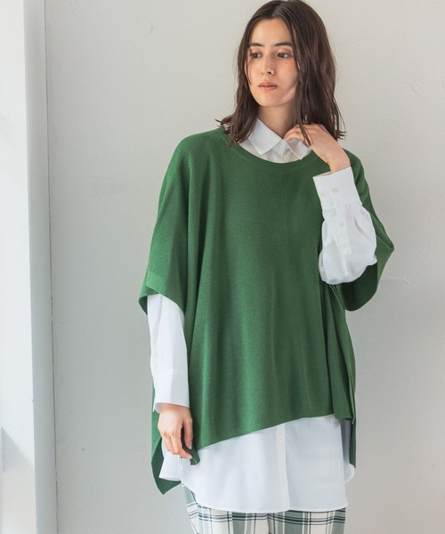 LEPSIM(レプシィム)の「14ゲージ満たされニットポンチョ 294932(ニット/セーター・レディース・ブラック/グレイッシュベージュ/ブラウン/グリーン/ボルドー・FREE)」の19枚目の写真