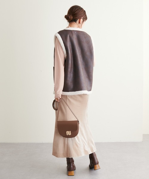 natural couture（ナチュラルクチュール）の「2022AWアイテム/秋冬には欠かせないボアアイテム リバーシブルベスト（ベスト・レディース・ブラウン/アイボリー・FREE）」の20枚目の写真