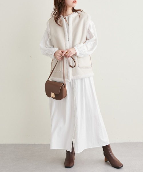 natural couture（ナチュラルクチュール）の「2022AWアイテム/秋冬には欠かせないボアアイテム リバーシブルベスト（ベスト・レディース・ブラウン/アイボリー・FREE）」の15枚目の写真