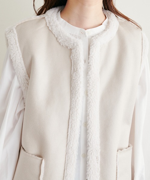 natural couture（ナチュラルクチュール）の「2022AWアイテム/秋冬には欠かせないボアアイテム リバーシブルベスト（ベスト・レディース・ブラウン/アイボリー・FREE）」の19枚目の写真