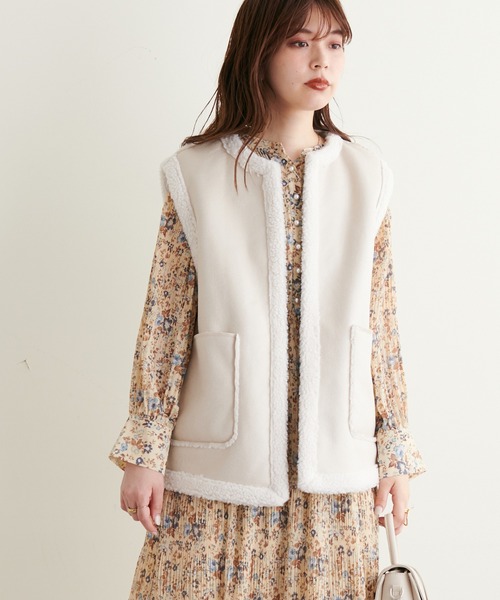 natural couture（ナチュラルクチュール）の「2022AWアイテム/秋冬には欠かせないボアアイテム リバーシブルベスト（ベスト・レディース・ブラウン/アイボリー・FREE）」の12枚目の写真