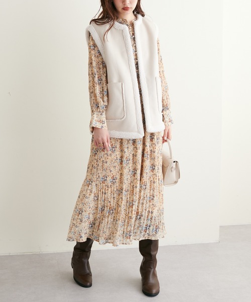 natural couture（ナチュラルクチュール）の「2022AWアイテム/秋冬には欠かせないボアアイテム リバーシブルベスト（ベスト・レディース・ブラウン/アイボリー・FREE）」の5枚目の写真