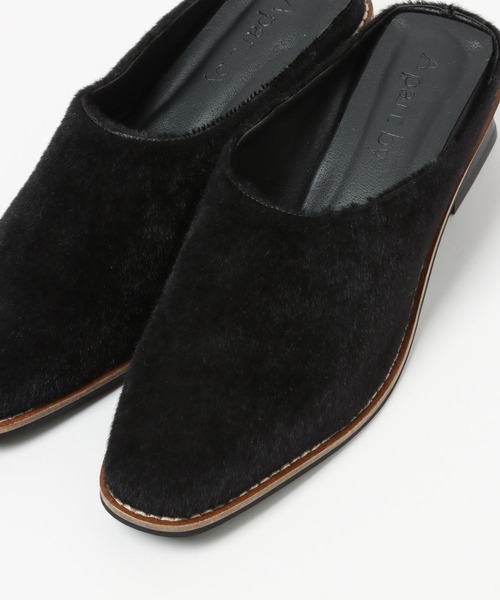 A part by（アパートバイ）の「アニマルヒールサボ　124926（スリッポン・レディース・ブラック/ベージュ系その他・MEDIUM/LARGE）」の4枚目の写真