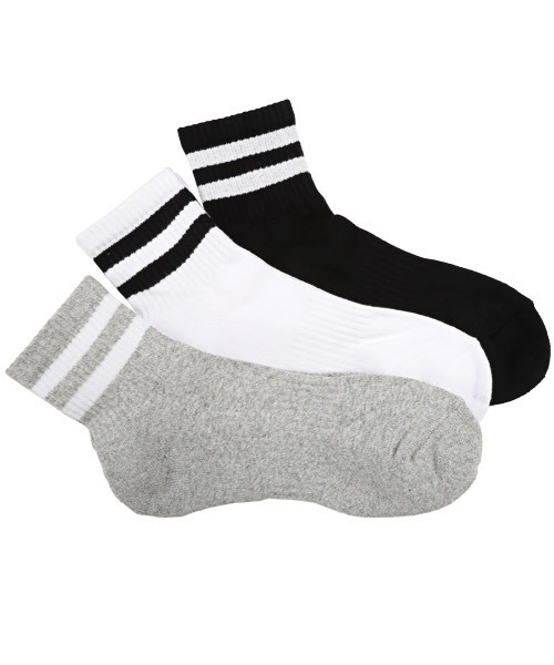 THE SOX（ザ ソックス）の「THESOX(ザソックス)2本ラインソックス（ソックス/靴下・メンズ・グレー/ホワイト/ブラック・FREE）」の4枚目の写真