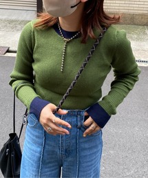 CPCM | 袖口配色リブインナーニット(ニット/セーター)