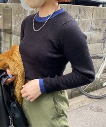 CPCM | 袖口配色リブインナーニット(ニット/セーター)