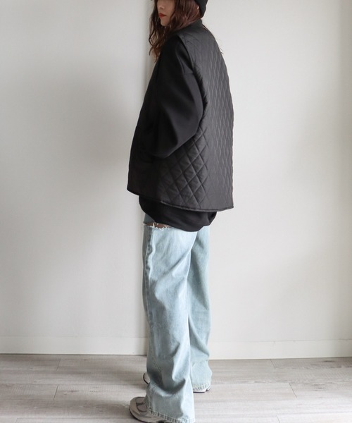 COURO（コウロ）の「ダイヤキルトエコダウンベスト（ダウンベスト・レディース・ブラック/カーキ・FREE）」の8枚目の写真