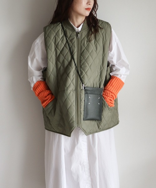 COURO（コウロ）の「ダイヤキルトエコダウンベスト（ダウンベスト・レディース・ブラック/カーキ・FREE）」の9枚目の写真