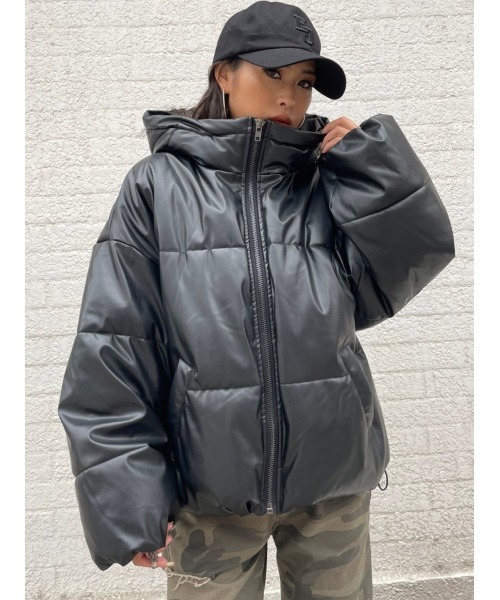 EGOIST（エゴイスト）の「フェイクレザー中綿ジャケットII（その他アウター・レディース・ブラック/アイボリー・FREE）」の13枚目の写真