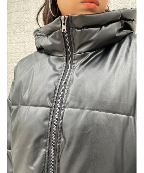 EGOIST（エゴイスト）の「フェイクレザー中綿ジャケットII（その他アウター・レディース・ブラック/アイボリー・FREE）」の14枚目の写真