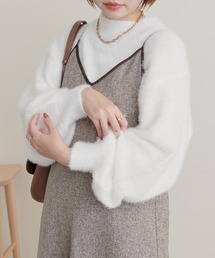 WEB限定カラーあり/今季一枚持っておきたい シャギーヤーンショート丈プルオーバー