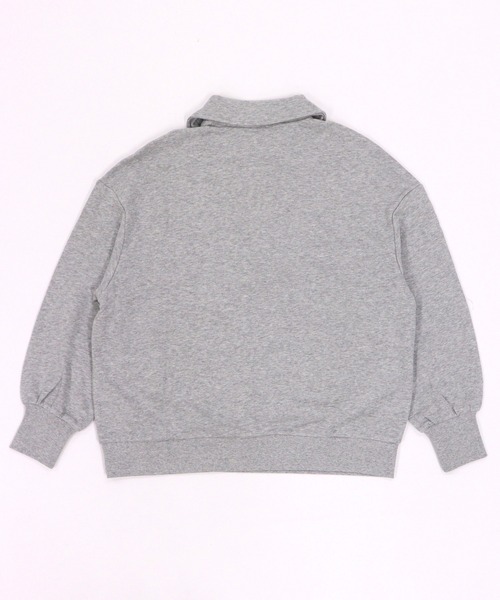 GIORDANO（ジョルダーノ）の「[ GIORDANO ]スタンドハーフジップ裏毛スウェット（スウェット・レディース・カーキ/グレー・MEDIUM/LARGE）」の7枚目の写真