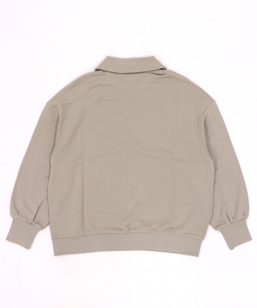 GIORDANO（ジョルダーノ）の「[ GIORDANO ]スタンドハーフジップ裏毛スウェット（スウェット・レディース・カーキ/グレー・MEDIUM/LARGE）」の8枚目の写真