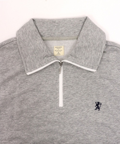 GIORDANO（ジョルダーノ）の「[ GIORDANO ]スタンドハーフジップ裏毛スウェット（スウェット・レディース・カーキ/グレー・MEDIUM/LARGE）」の3枚目の写真