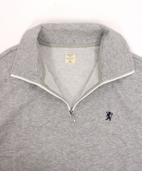 GIORDANO（ジョルダーノ）の「[ GIORDANO ]スタンドハーフジップ裏毛スウェット（スウェット・レディース・カーキ/グレー・MEDIUM/LARGE）」の4枚目の写真
