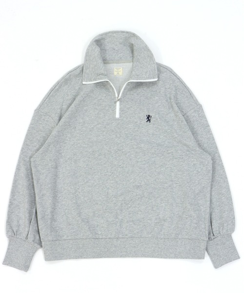 GIORDANO（ジョルダーノ）の「[ GIORDANO ]スタンドハーフジップ裏毛スウェット（スウェット・レディース・カーキ/グレー・MEDIUM/LARGE）」の15枚目の写真