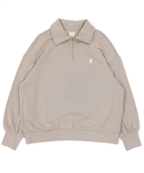 GIORDANO（ジョルダーノ）の「[ GIORDANO ]スタンドハーフジップ裏毛スウェット（スウェット・レディース・カーキ/グレー・MEDIUM/LARGE）」の16枚目の写真