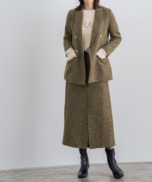 Pierrot(ピエロ)の「ツイードIラインスカート(スカート・レディース・ブラック/ブラウン・M/L)」の14枚目の写真